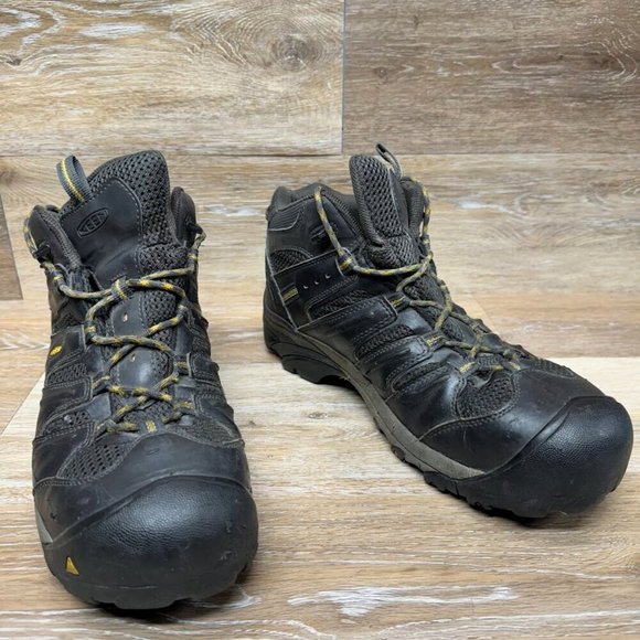 Keen Lansing  Brown Leather/Mesh Waterproof/ Steel Toe Work Boot Men\'s Size 13